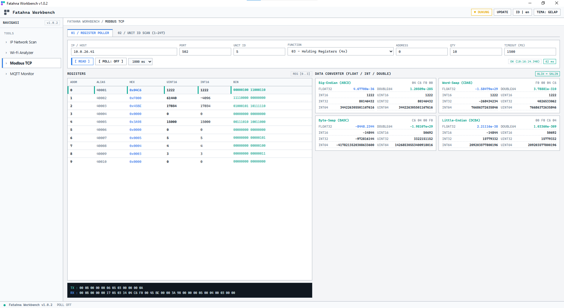 Modbus TCP Scanner